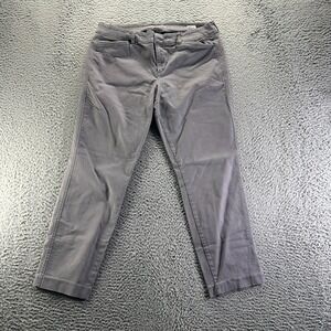 Old Navy Pixie Pant Womens 12 Gray Cotton Chino Tapered Preppy Office Stretch